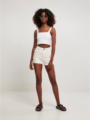 Дамски дънкови панталони в бял цвят Ladies Denim Shorts