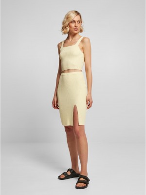 Дамска пола в жълт цвят Ladies Rib Knit Skirt