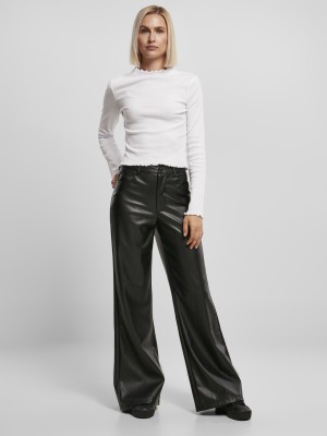 Дамска блуза с дълги ръкави в бял цвят Ladies Rib Turtelneck