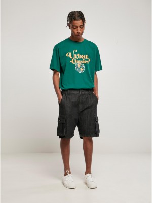 Мъжки дънкови гащи в черен цвят Denim Cargo Shorts