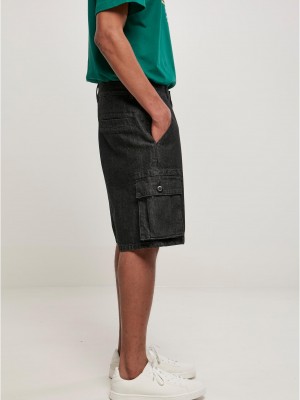 Мъжки дънкови гащи в черен цвят Denim Cargo Shorts