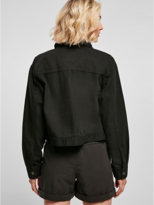 Дамско късо дънково яке в черен цвят Ladies Short Boxy Jacket Дамско късо дънково яке в черен цвят Ladies Short Boxy Jacket