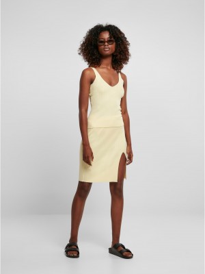 Дамски плетен потник в светложълт цвят Ladies Top 