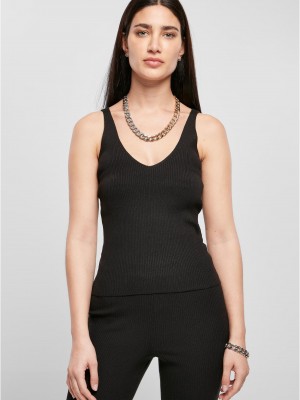 Дамски плетен потник в черен цвят Ladies Top 