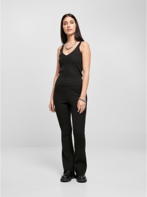 Дамски плетен потник в черен цвят Ladies Top 