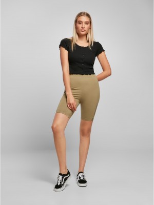 Дамски къс клин в цвят каки Ladies High Waist Shorts 