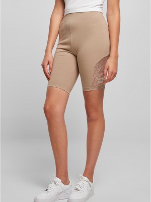 Дамски къс клин в бежов цвят Ladies High Waist Shorts 