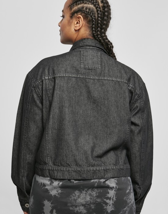 Дамско късо дънково яке в черен цвят Ladies ShortDenim Jacket, Urban Classics, Якета - Complex.bg