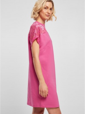 Дамска рокля с дантела в розов цвят Ladies Dress