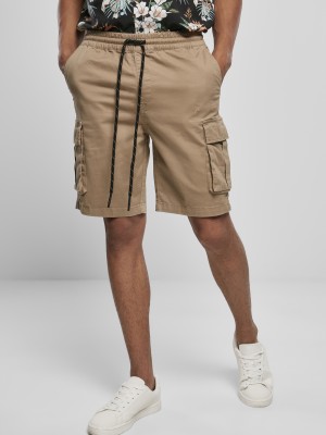Мъжки къси карго панталони в бежов цвят Drawstring Cargo Shorts