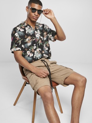 Мъжки къси карго панталони в бежов цвят Drawstring Cargo Shorts