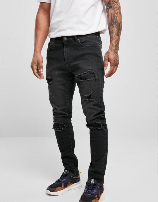 Мъжки дънки в черен цвят Slim Fit Jeans realblk, Urban Classics, Дънки - Complex.bg