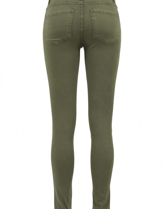 Дамски панталон в масленозелен цвят Urban Classics Ladies Skinny Pants olive, Urban Classics, Панталони - Complex.bg