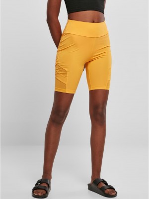 Дамски мрежест къс клин в тъмножълт цвят Ladies High Waist Shorts 