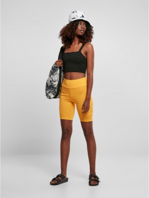 Дамски мрежест къс клин в тъмножълт цвят Ladies High Waist Shorts 