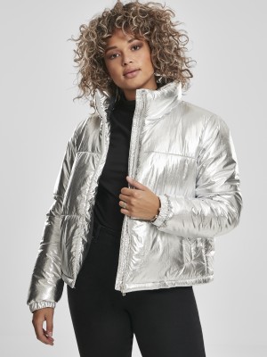 Дамско яке в сребристосиво от Urban Classics Ladies Metalic Puffer Дамско яке в сребристосиво от Urban Classics Ladies Metalic Puffer