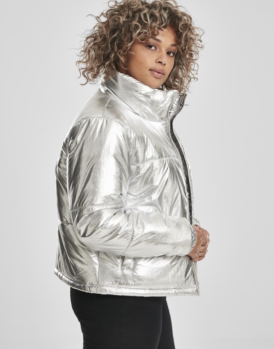 Дамско яке в сребристосиво от Urban Classics Ladies Metalic Puffer, Urban Classics, Якета - Complex.bg