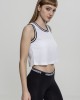 Дамски спортен топ в бял цвят Urban Classics Ladies Cropped Mesh Top wht/blk/wht, Urban Classics, Жени - Complex.bg