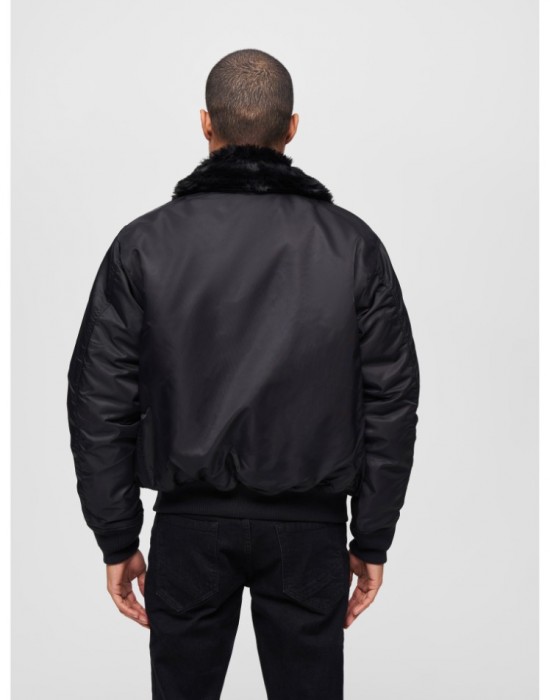 Авиаторско мъжко яке в черен цвят Brandit MA2 Jacket Fur Collar, Brandit, Зимни якета - Complex.bg