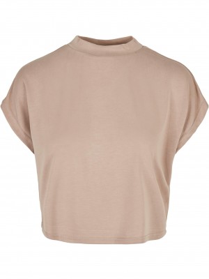 Дамски къс топ в бежово Ladies Modal Short