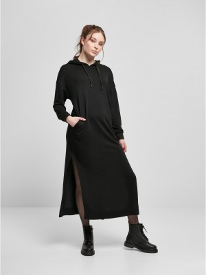 Дамска рокля с дълги ръкави в черно Ladies Long Hoody Dress