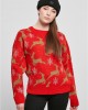 Дамски коледен пуловер в червен цвят Ladies Christmas Sweater, Urban Classics, Блузи - Complex.bg