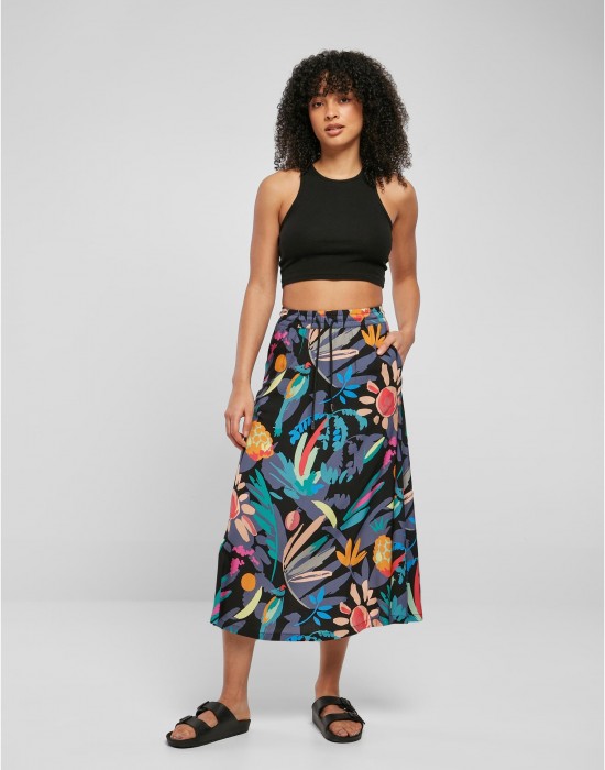 Дамска пола на цветя Ladies Viscose Midi Skirt1, Urban Classics, Поли - Complex.bg