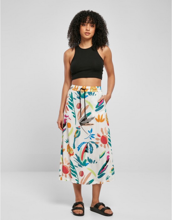 Дамска пола на цветя Ladies Viscose Midi Skirt, Urban Classics, Поли - Complex.bg