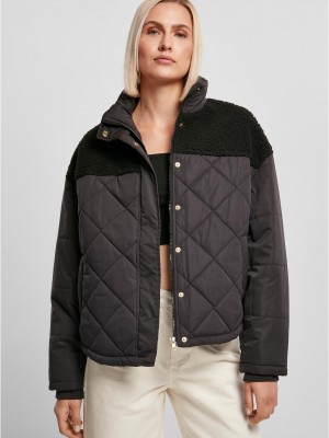 Дамско яке в черно Ladies Oversized Diamond Jacket Дамско яке в черно Ladies Oversized Diamond Jacket