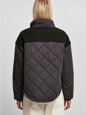 Дамско яке в черно Ladies Oversized Diamond Jacket Дамско яке в черно Ladies Oversized Diamond Jacket