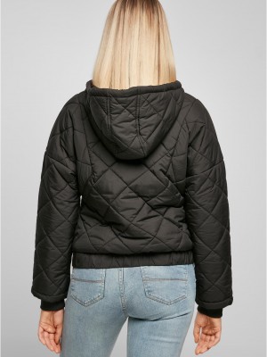 Дамско късо яке в черно Ladies Oversized Diamond Jacket  Дамско късо яке в черно Ladies Oversized Diamond Jacket