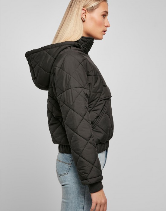 Дамско късо яке в черно Ladies Oversized Diamond Jacket, Urban Classics, Якета - Complex.bg