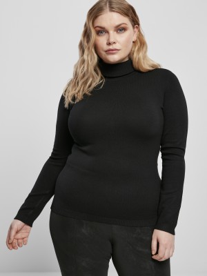 Дамско поло с яка в черно Ladies Basic Turtleneck Sweater black Дамско поло с яка в черно Ladies Basic Turtleneck Sweater black