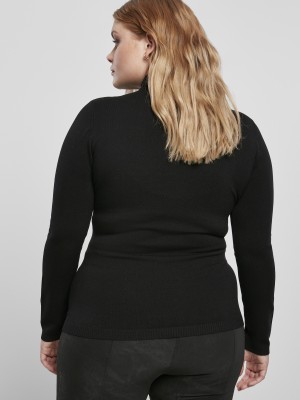 Дамско поло с яка в черно Ladies Basic Turtleneck Sweater black Дамско поло с яка в черно Ladies Basic Turtleneck Sweater black