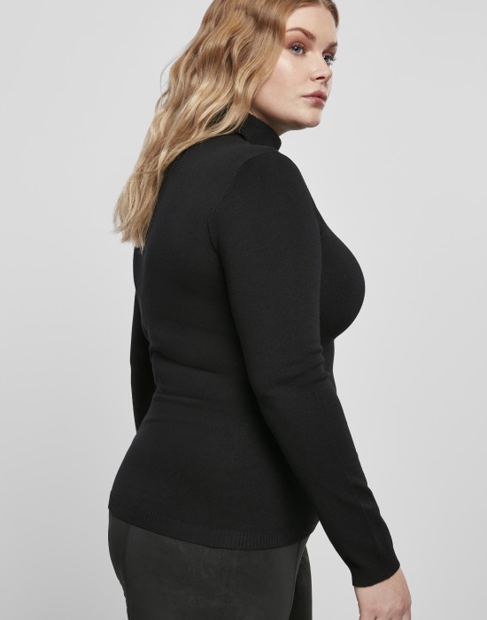 Дамско поло с яка в черно Ladies Basic Turtleneck Sweater black, Urban Classics, Блузи - Complex.bg