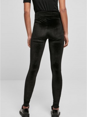 Дамски дълъг клин в черно Ladies High Waist Velvet Leggings