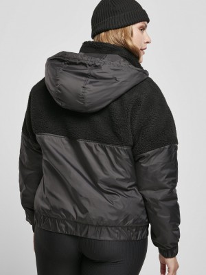 Дамско яке в черно Ladies Sherpa Mix Pull Over Jacket Дамско яке в черно Ladies Sherpa Mix Pull Over Jacket