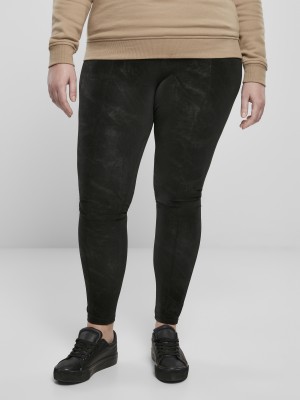 Дамски черен панталон Ladies Washed Faux Leather Pants Дамски черен панталон Ladies Washed Faux Leather Pants