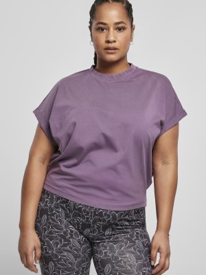 Дамска тениска в лилаво Ladies Short Pigment Dye Cut On Sleeve Tee