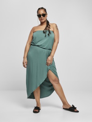 Дамска рокля в зелено Ladies Viscose Bandeau Dress 