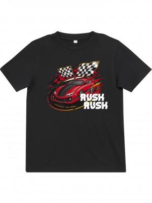 Детска тениска в черен цвят Mister Tee Kids Car Race 