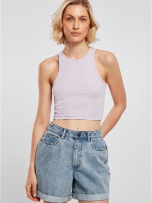 Дамски топ в светлолилав цвят Ladies Cropped Rib Top lilac