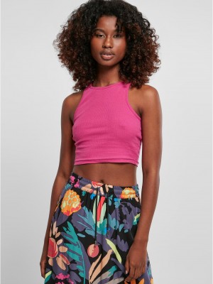 Дамски топ в розов цвят Ladies Cropped Rib Top brightviolet