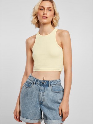 Дамски топ в светложълт цвят Ladies Cropped Rib Top softyellow