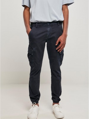 Мъжки карго панталони в тъмносиньо Washed Cargo Twill Jogging Pants