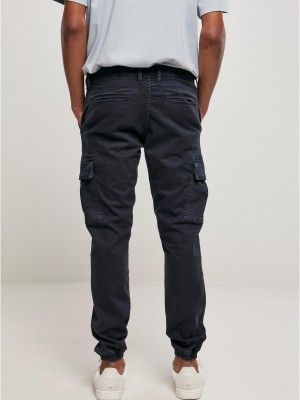 Мъжки карго панталони в тъмносиньо Washed Cargo Twill Jogging Pants