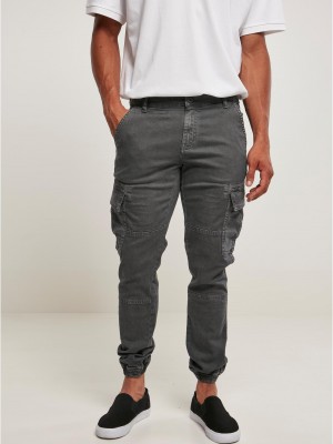 Мъжки карго панталони в сив цвят Washed Cargo Twill Jogging Pants