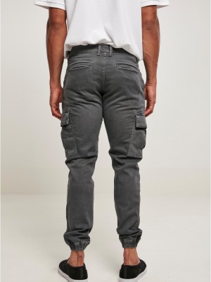 Мъжки карго панталони в сив цвят Washed Cargo Twill Jogging Pants