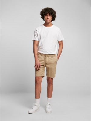 Мъжки къси панталони в бежово Stretch Twill Joggshorts