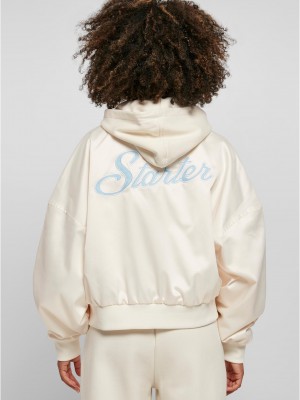 Дамско късо яке в цвят екрю Ladies Starter Satin College Jacket Дамско късо яке в цвят екрю Ladies Starter Satin College Jacket